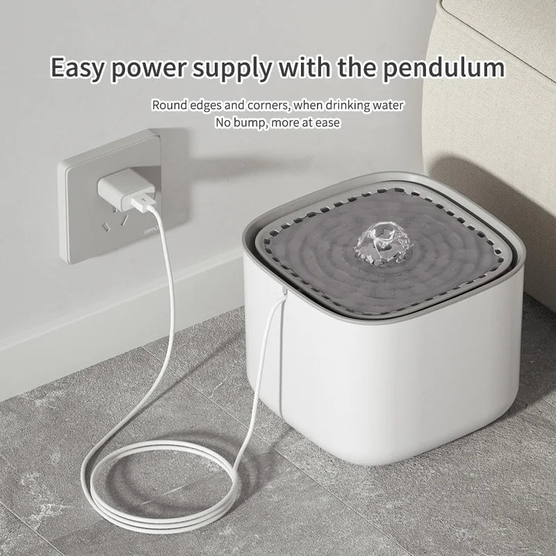 Fuente de agua para mascota y filtro de recirculación automático.