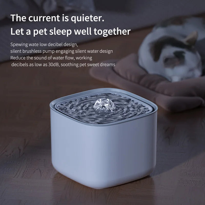 Fuente de agua para mascota y filtro de recirculación automático.