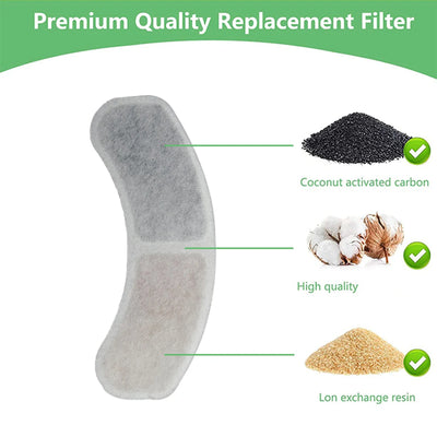 Filtro de carbón activo natural para fuente de agua.