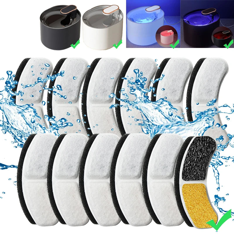 Filtro de carbón activo natural para fuente de agua.