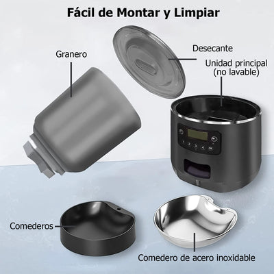 Dispensador automático de comida de 4L y Control inteligente.