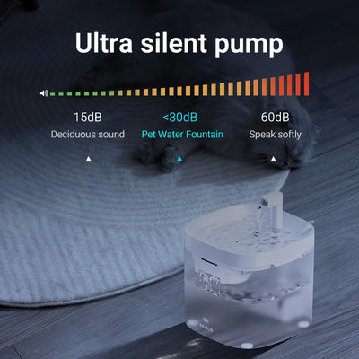 Fuente de agua para mascota y filtro de recirculación automático.