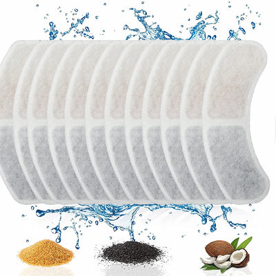 Filtro de carbón activo natural para fuente de agua.